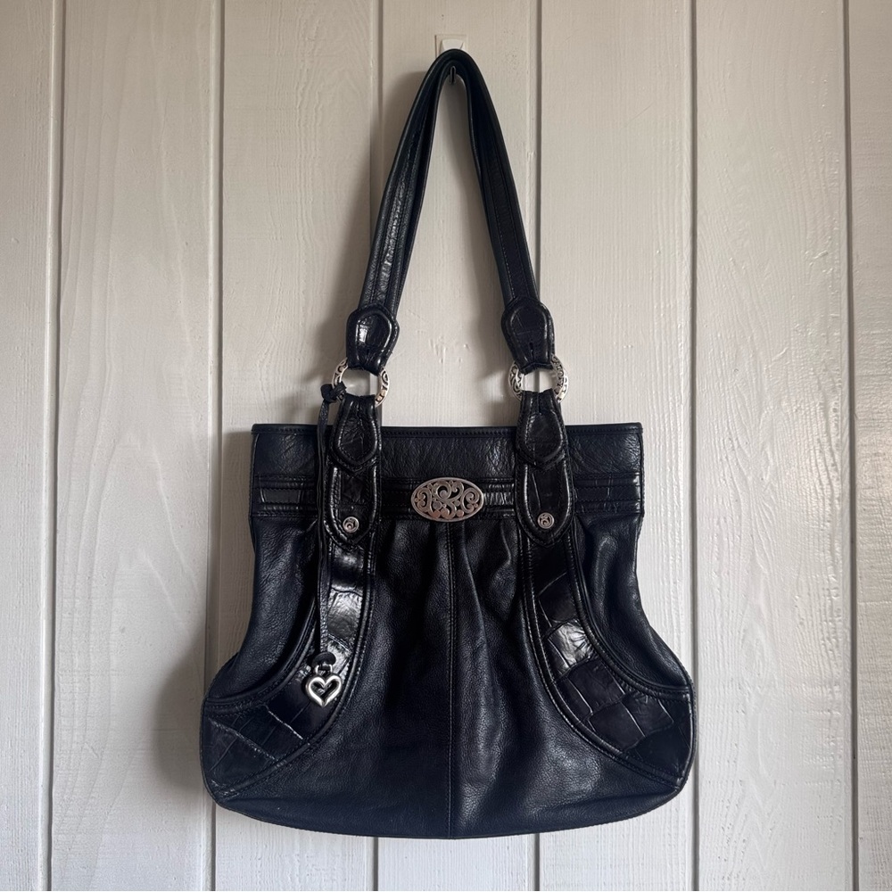 Vintage Brighton Black Leather Shoulder Bag